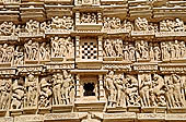 Khajuraho - Jain complex, the beautiful carvings of the Parsvanatha temple 